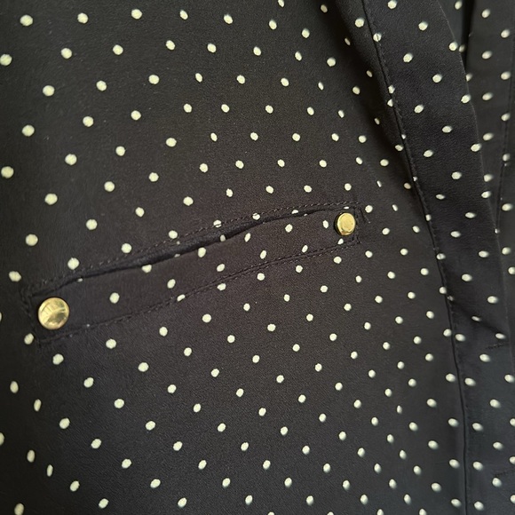 Dynamite Dark Blue with Polka Dot Blouse - Picture 2 of 9
